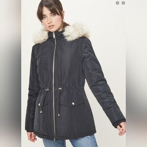 MISS SELFRIDGE MEMORY SHELL PARKA JACKET COAT - BLACK - UK 8 US 4 EUR 36